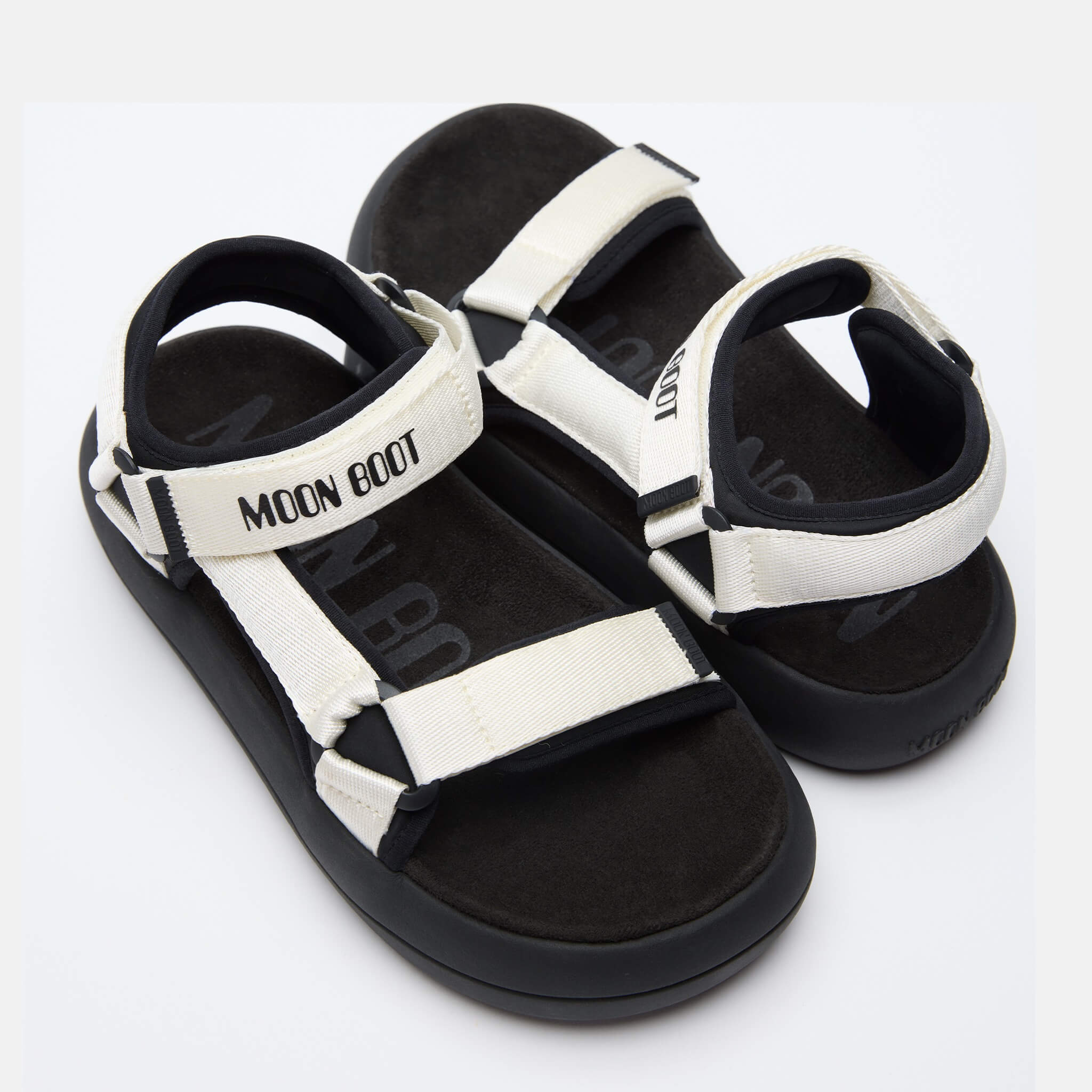 Unisex czarno-białe sandały Moon Boot Super Sandal