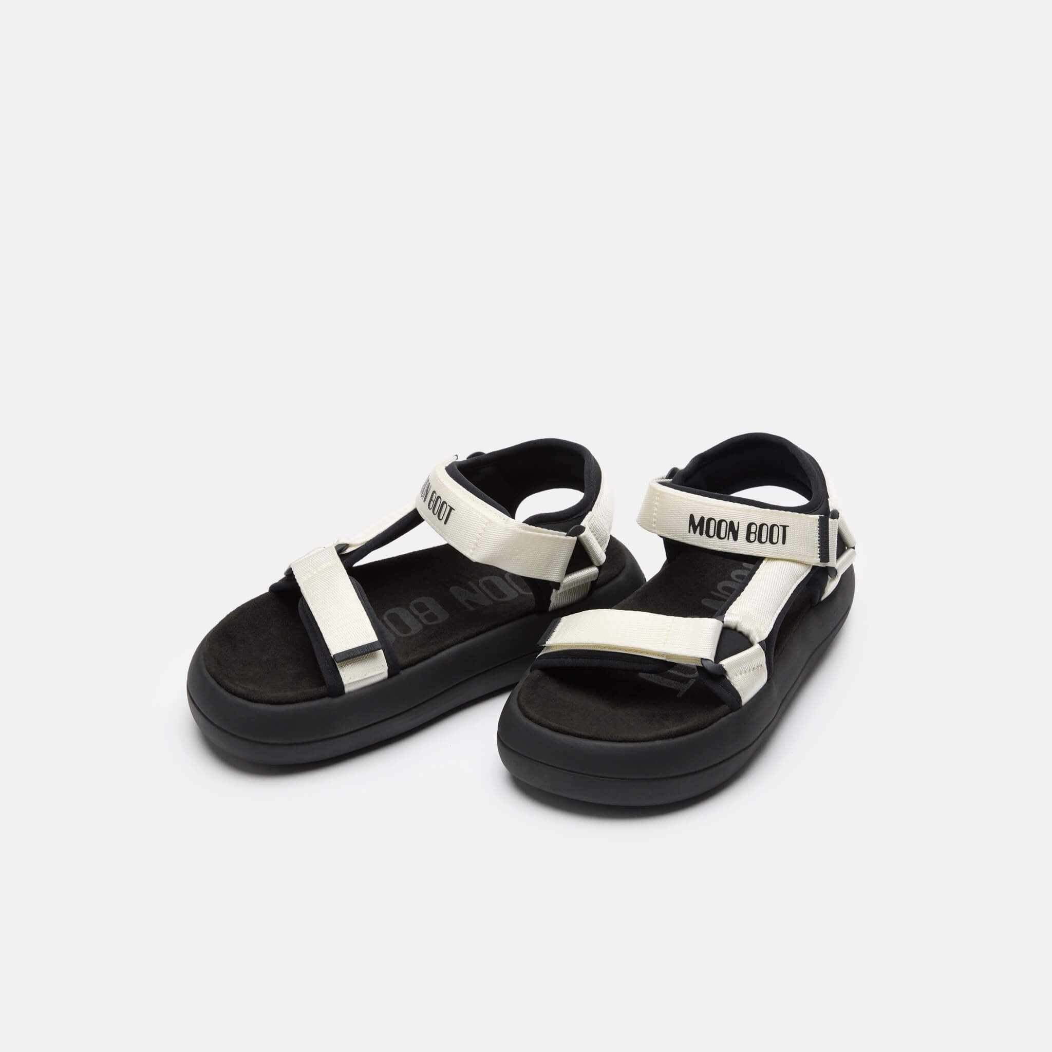Unisex czarno-białe sandały Moon Boot Super Sandal