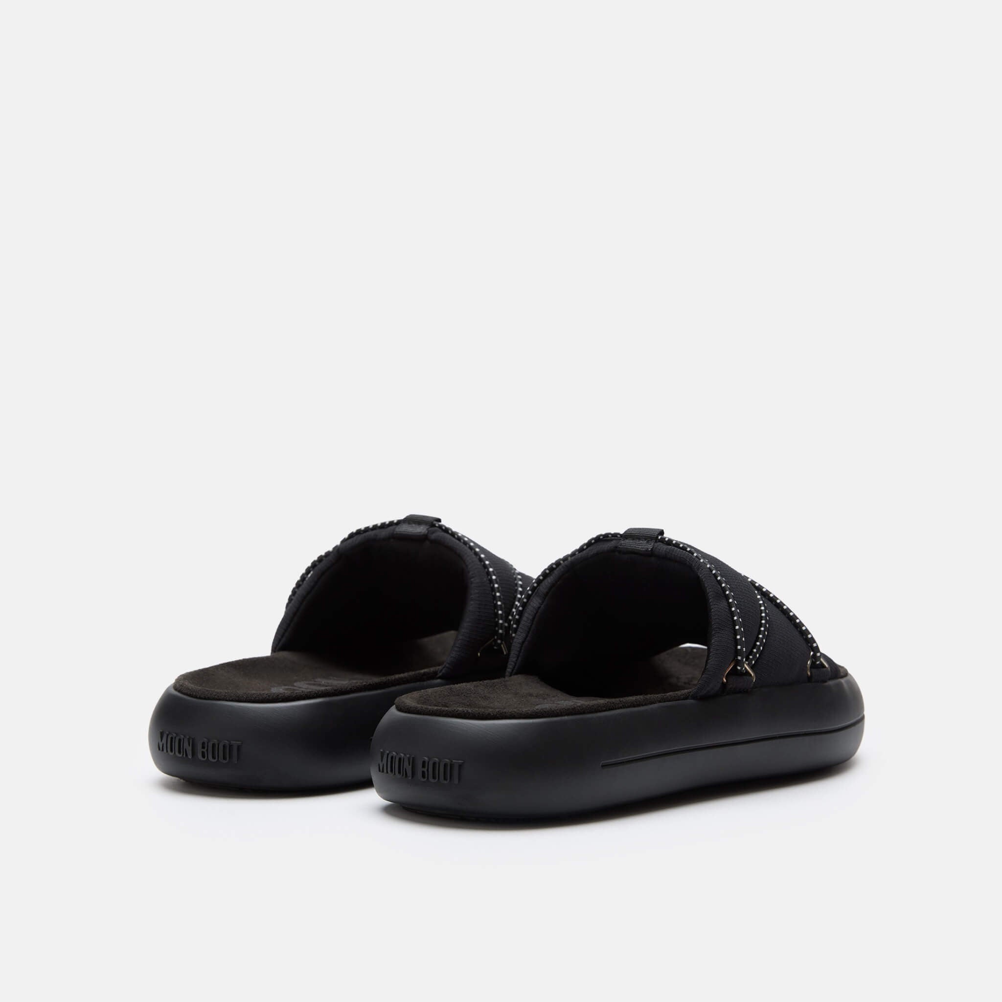 Unisex czarne kapcie Moon Boot Icon Slide