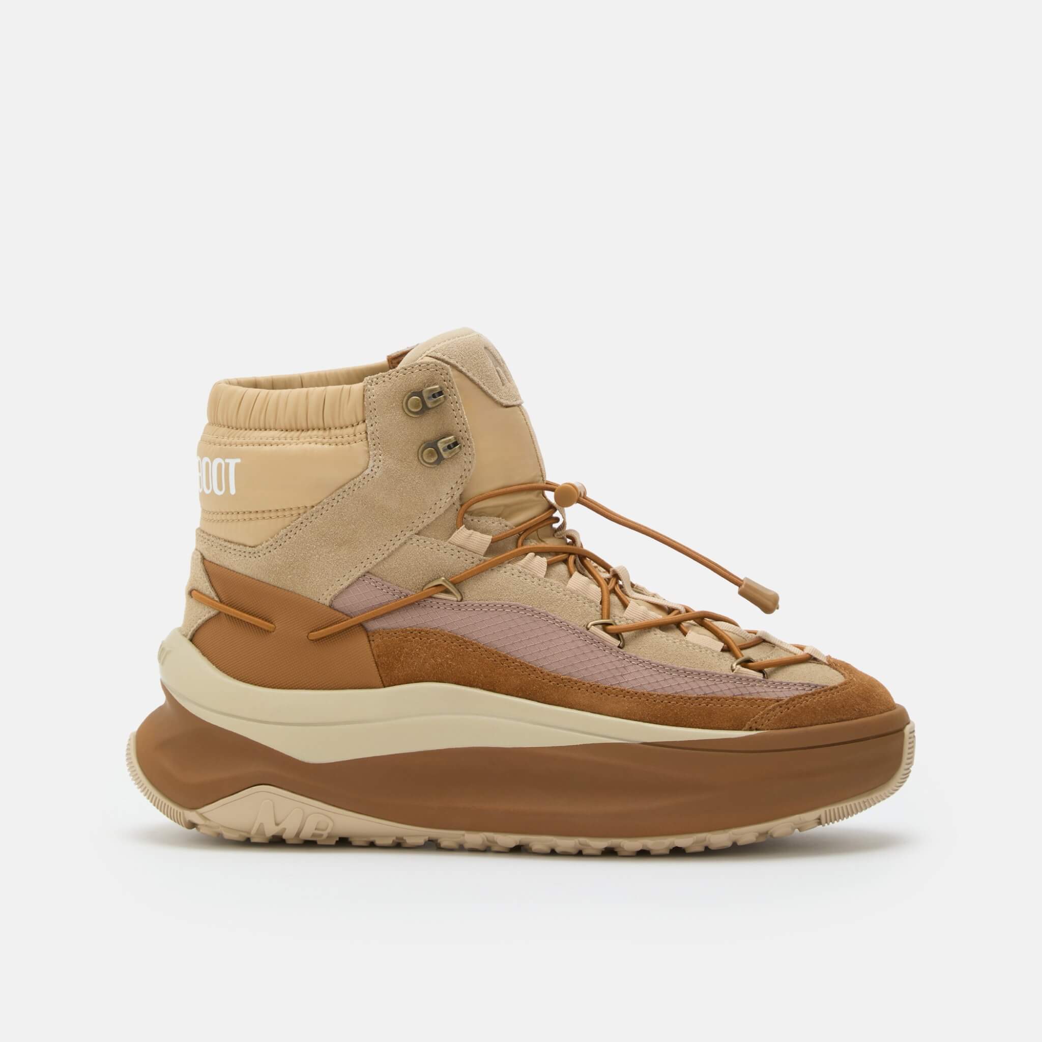 Męskie brązowe śniegowce Moon Boot Moon247 Xlace Mid