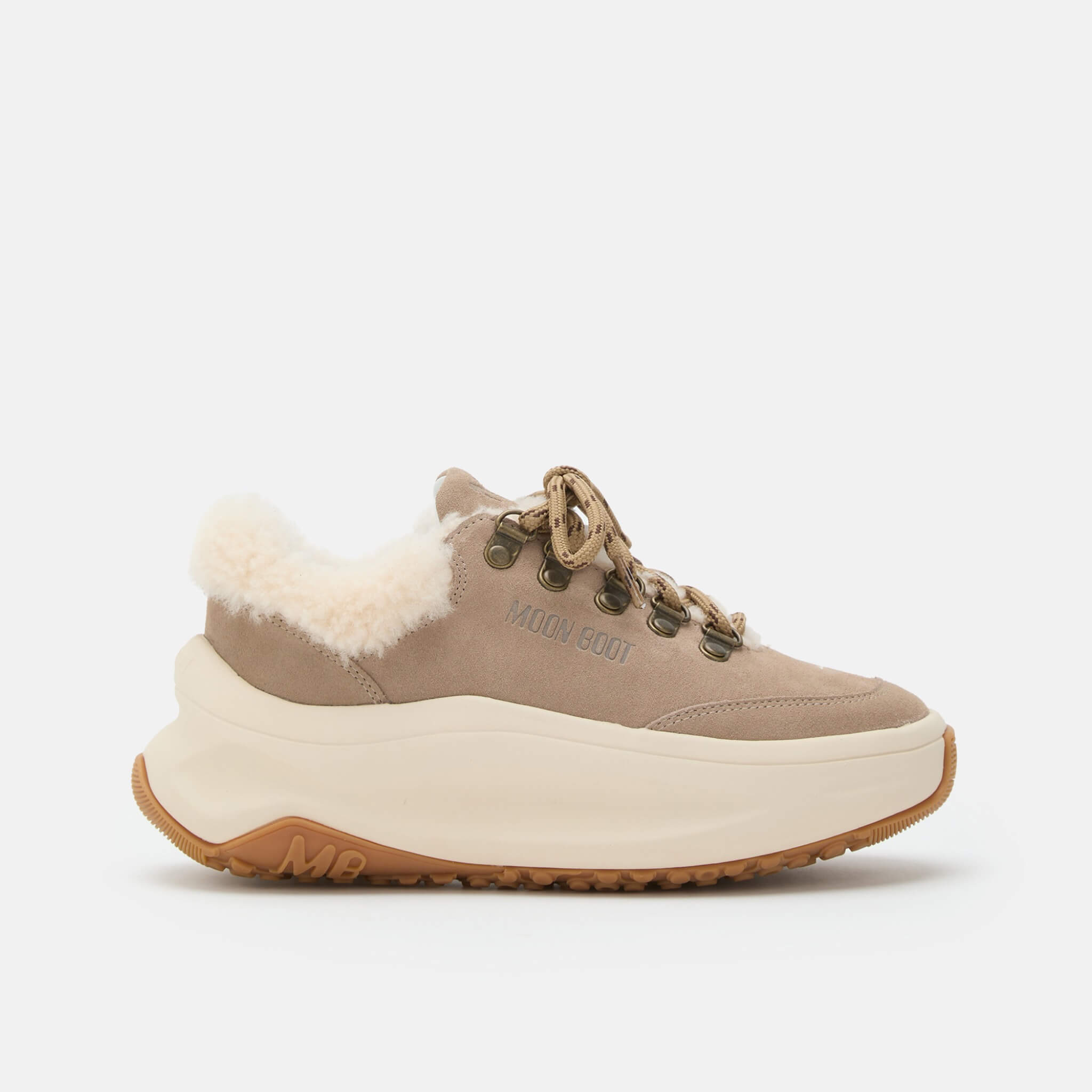 Damskie beżowe sneakersy Moon Boot Moon247 City Shearling
