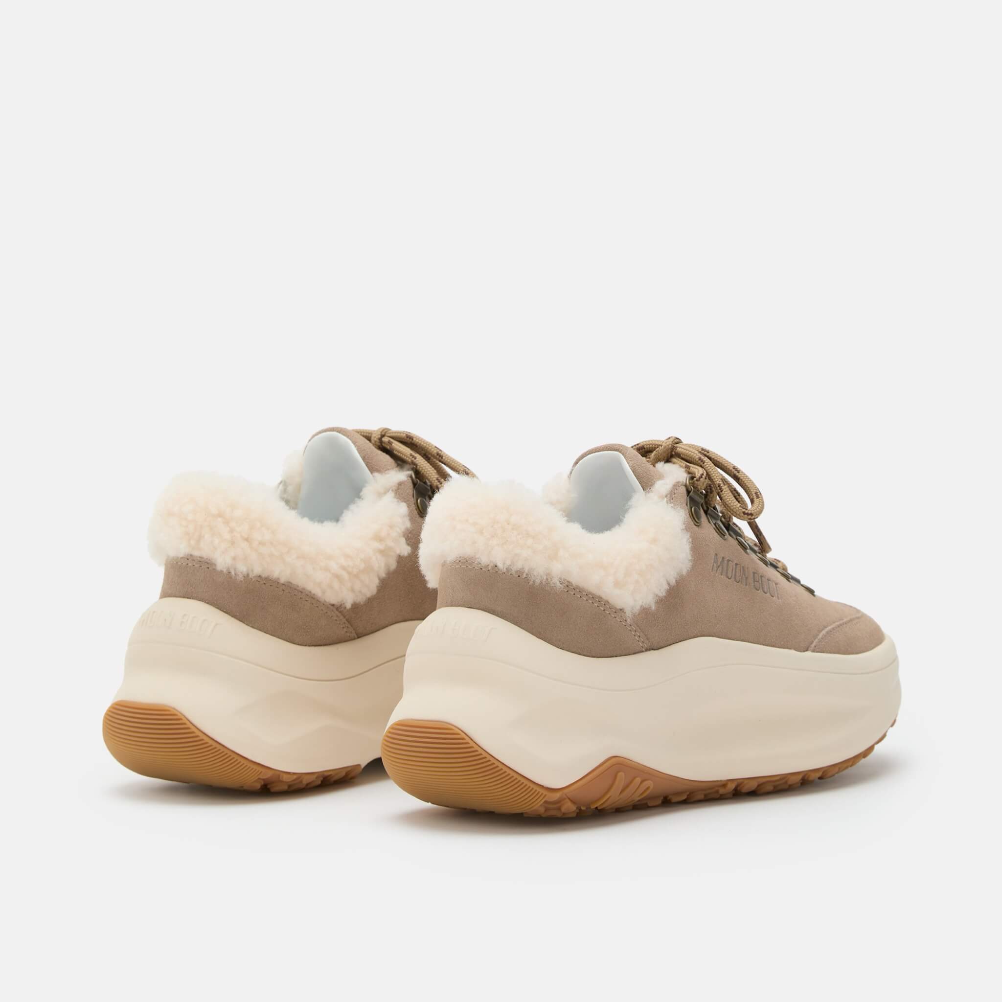 Damskie beżowe sneakersy Moon Boot Moon247 City Shearling