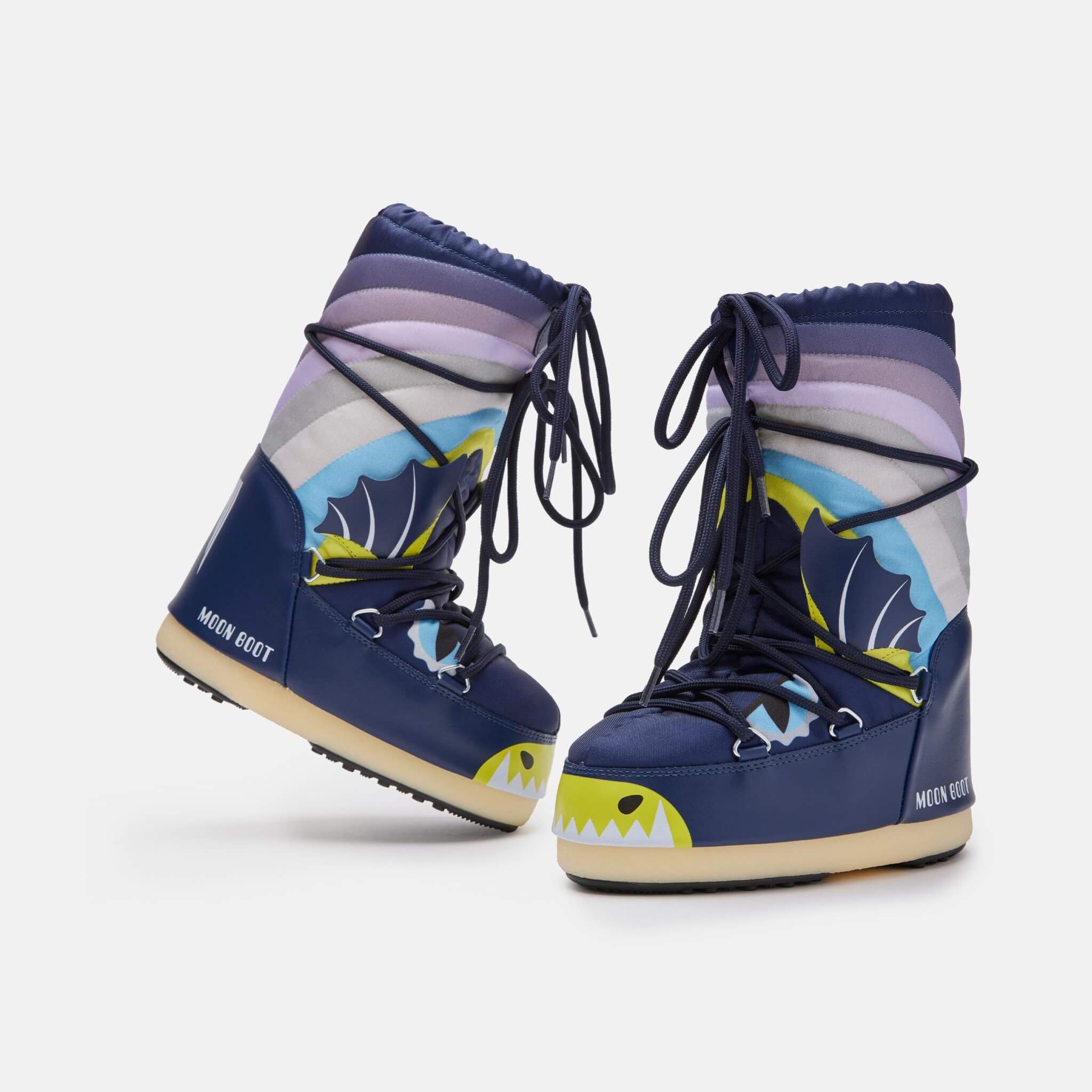 Dziecięce niebieskie śniegowce Moon Boot Icon Dragon