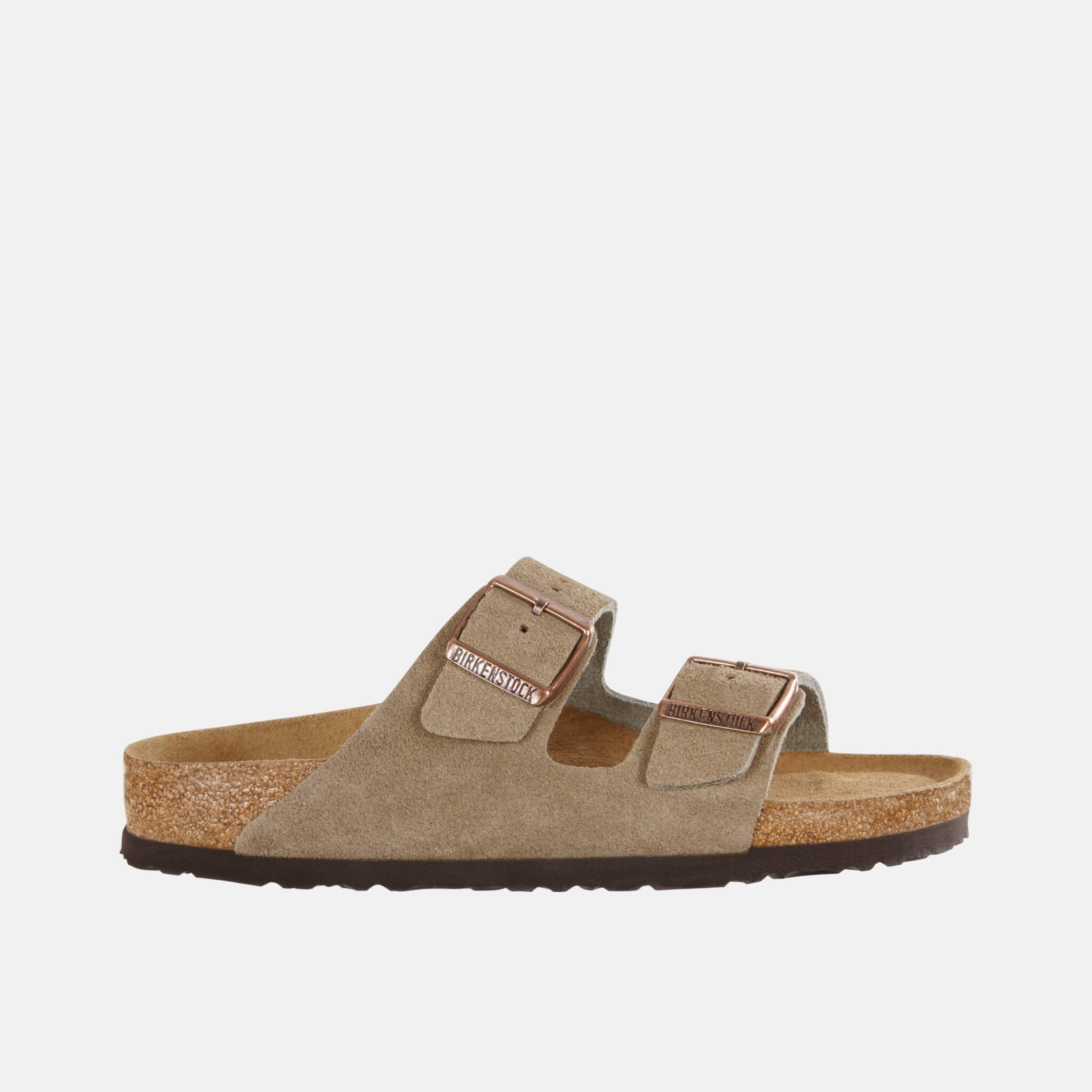 Szare klapki Birkenstock Arizona Soft Footbed Suede Leather