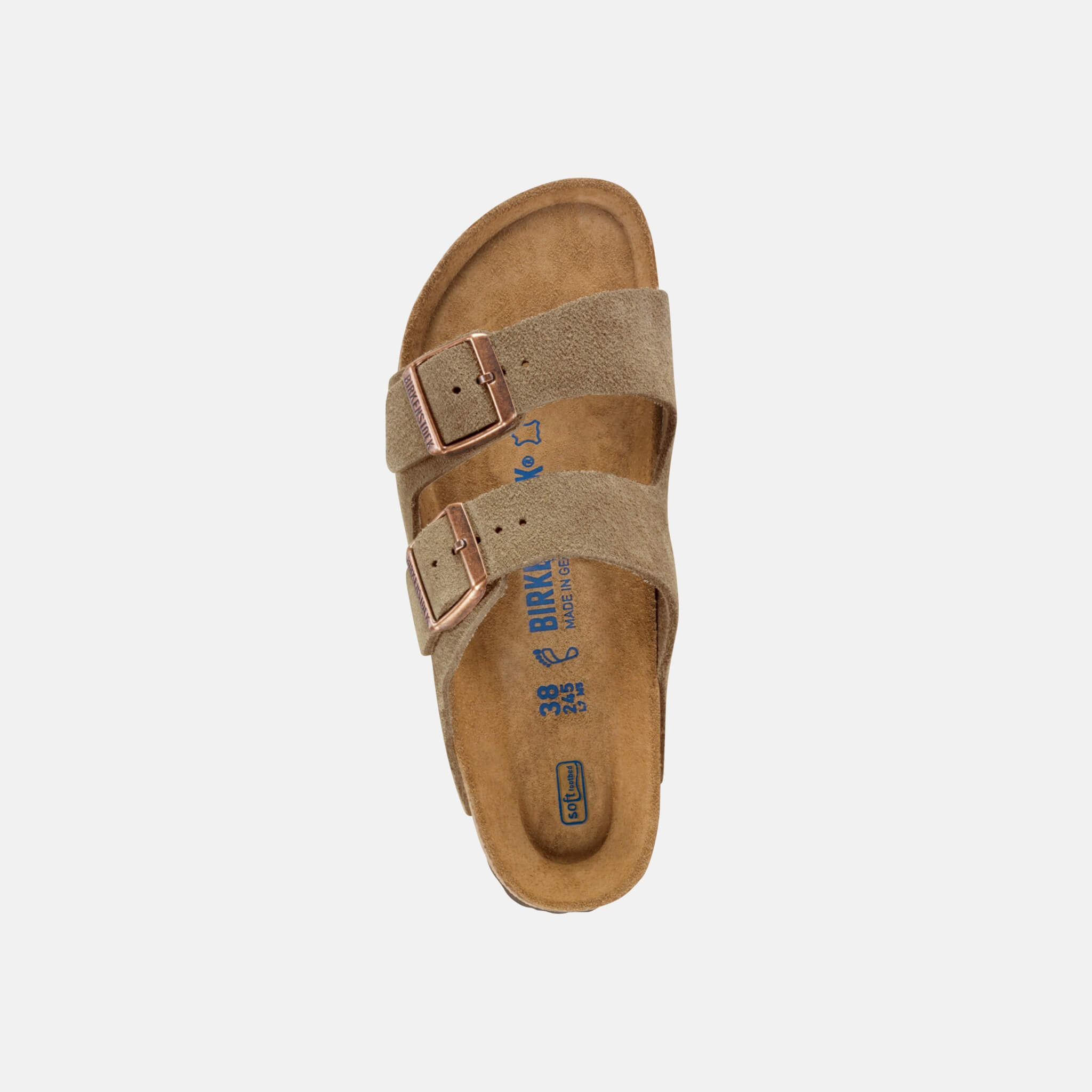 Szare klapki Birkenstock Arizona Soft Footbed Suede Leather