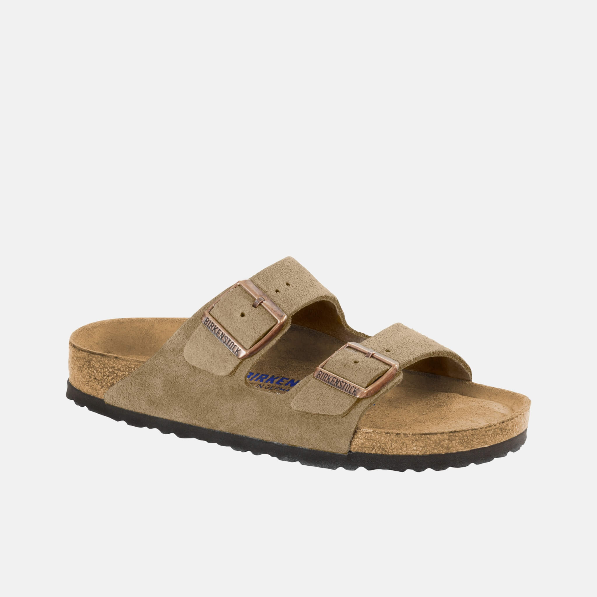 Szare klapki Birkenstock Arizona Soft Footbed Suede Leather