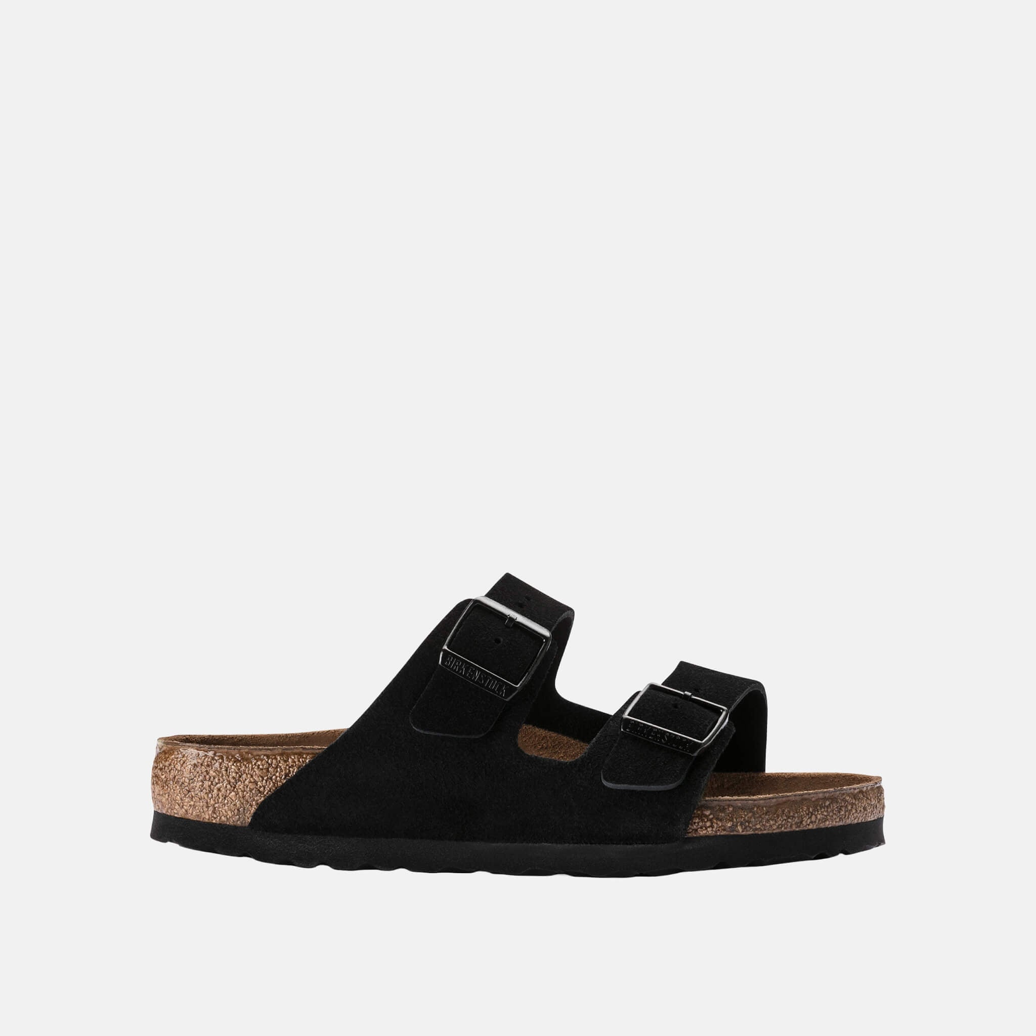 Czarne klapki Birkenstock Arizona SFB Suede Leather