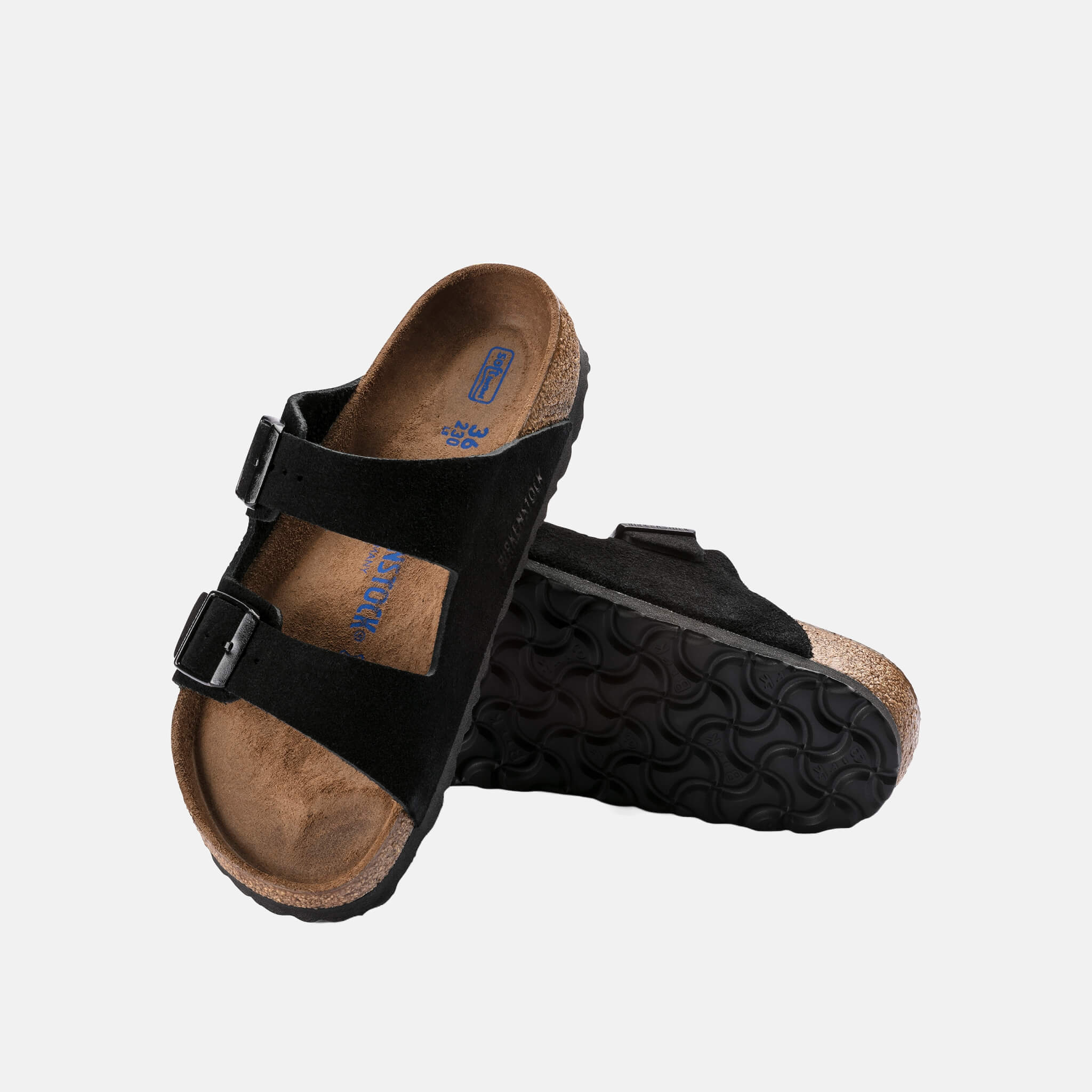 Czarne klapki Birkenstock Arizona SFB Suede Leather