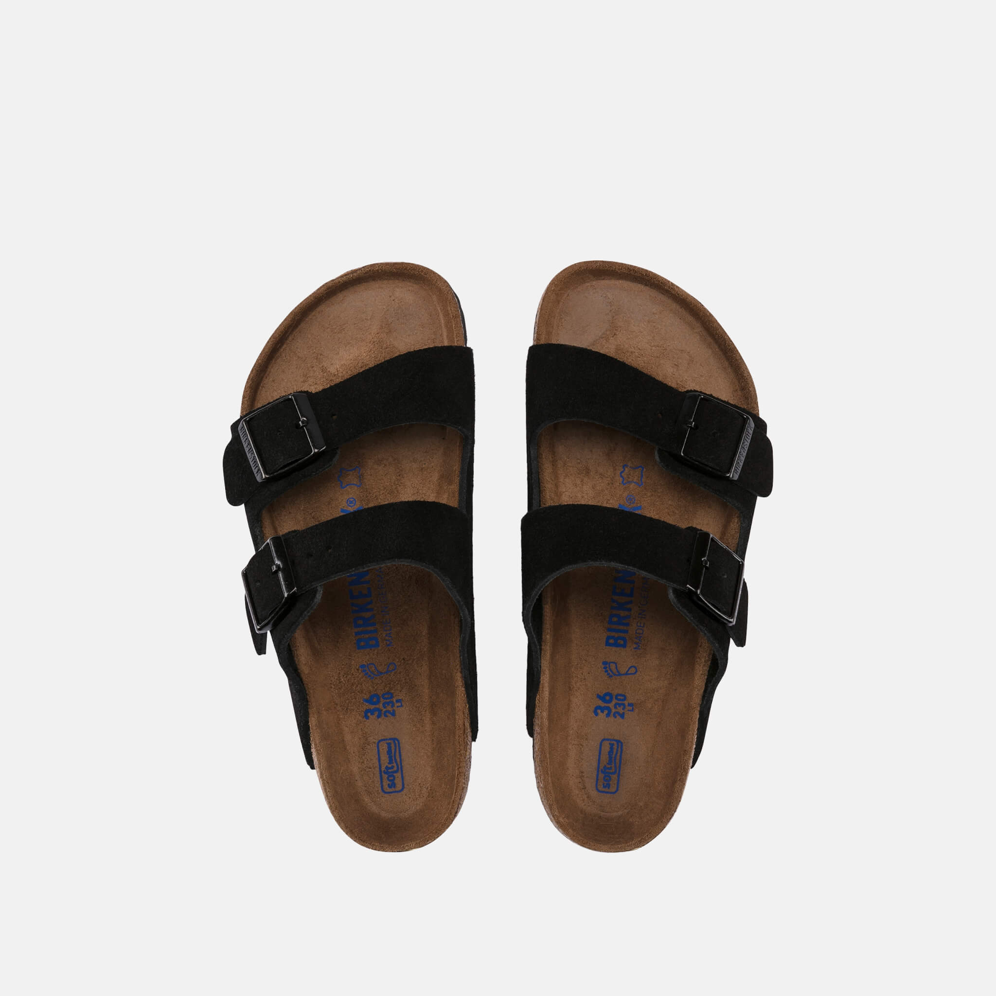 Czarne klapki Birkenstock Arizona SFB Suede Leather