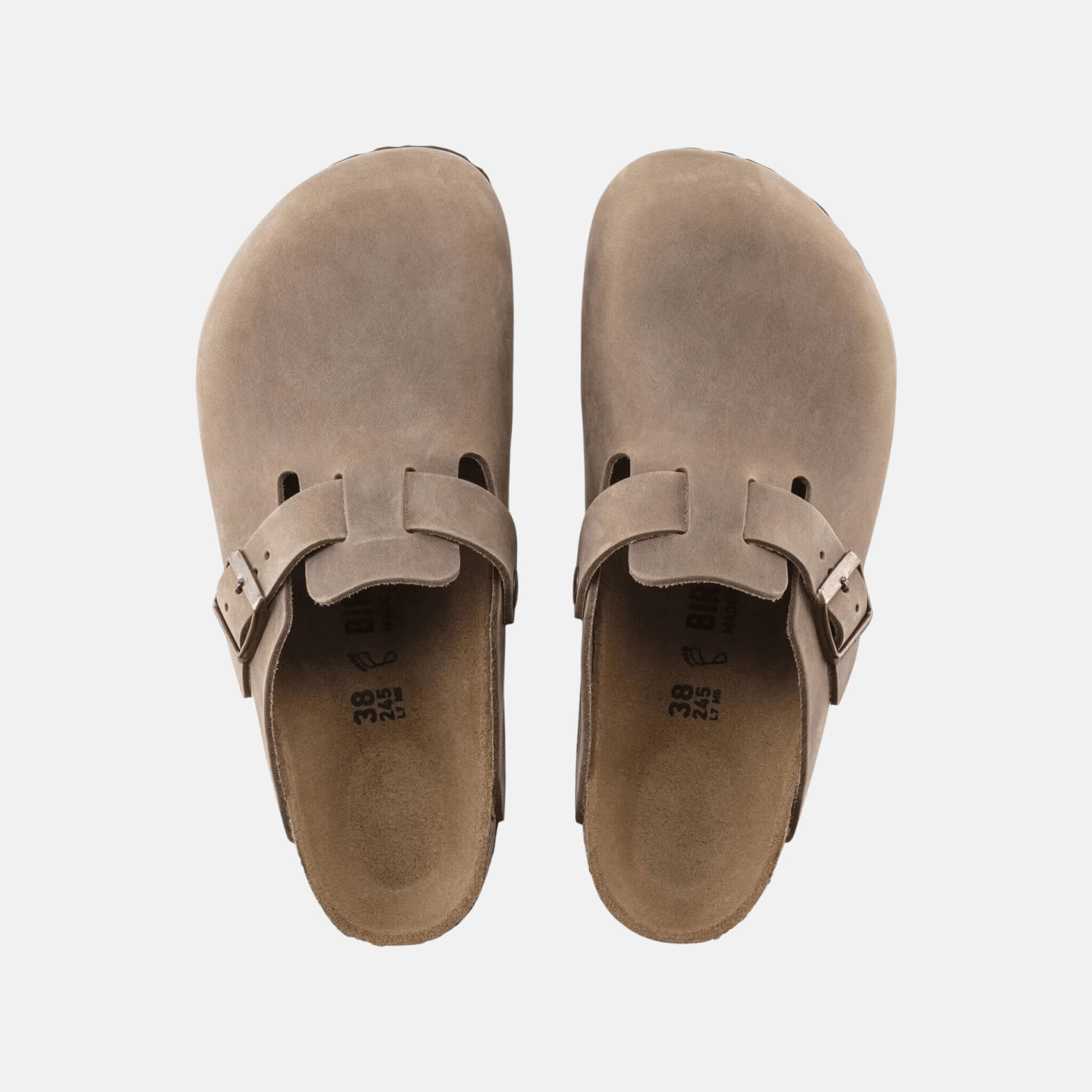 Brązowe klapki Boston Regular Natural Leather Oiled