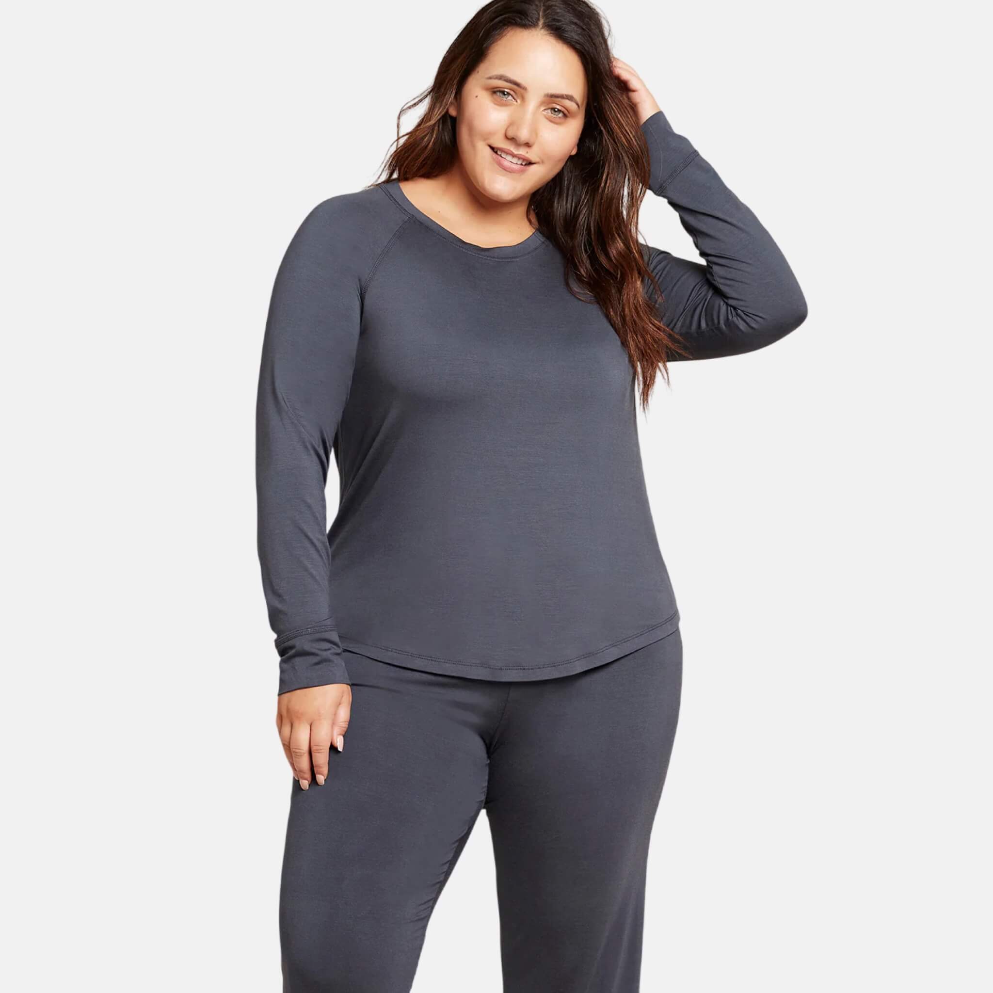 Damska szara koszulka Boody Goodnight Raglan Sleep Top