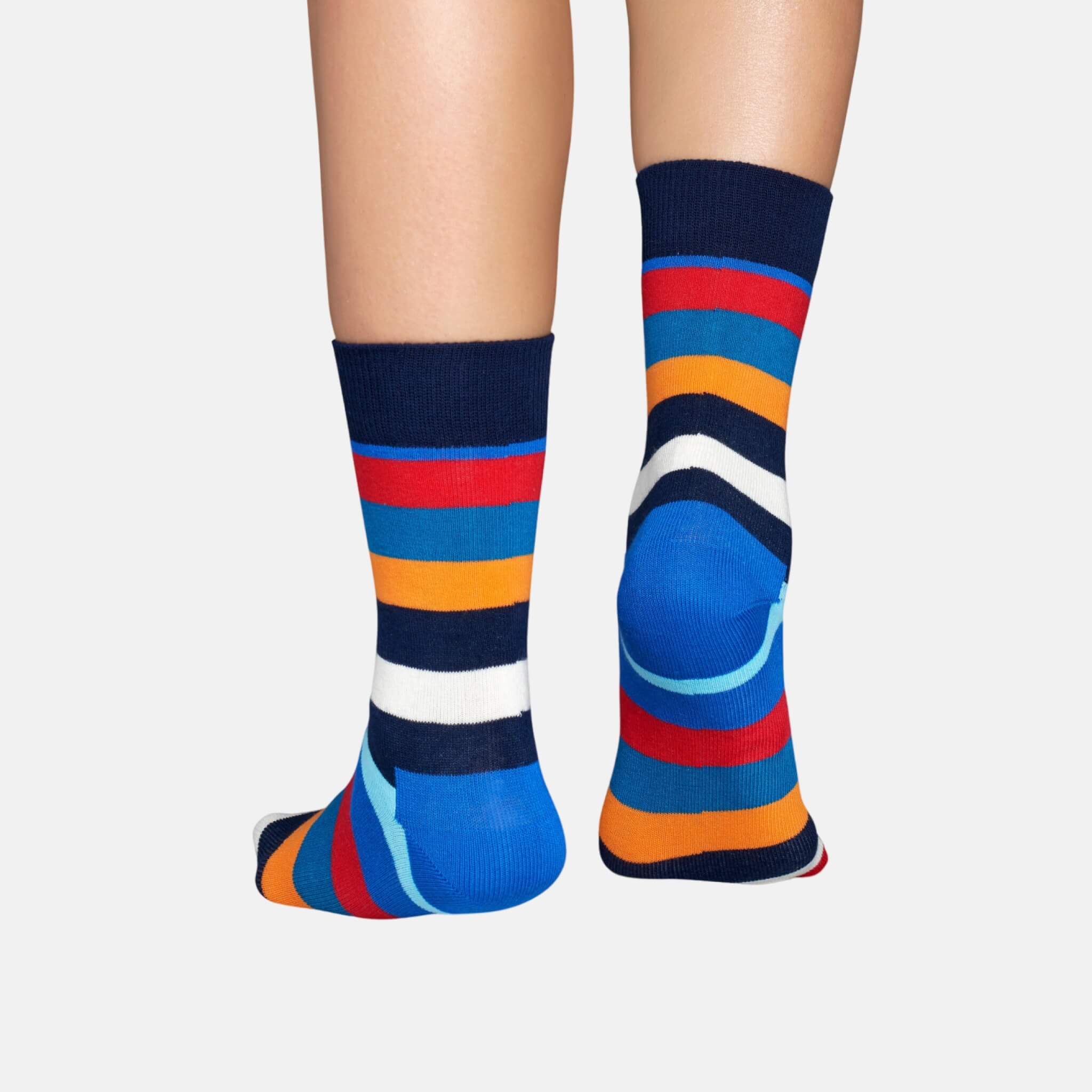 Kolorowe skarpetki w paski Happy Socks, wzór Stripe