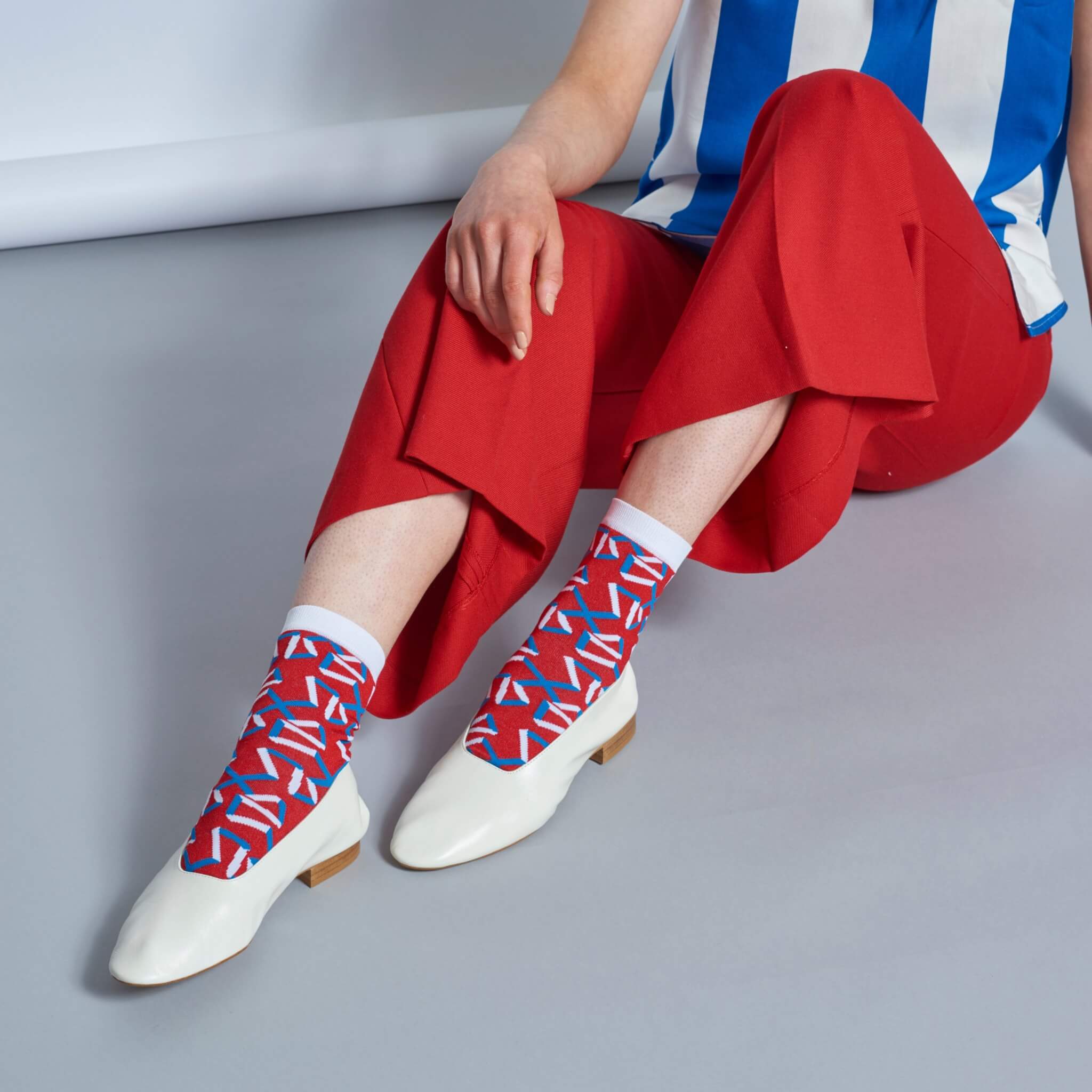 Damskie czerwone skarpety Hysteria by Happy Socks Adela