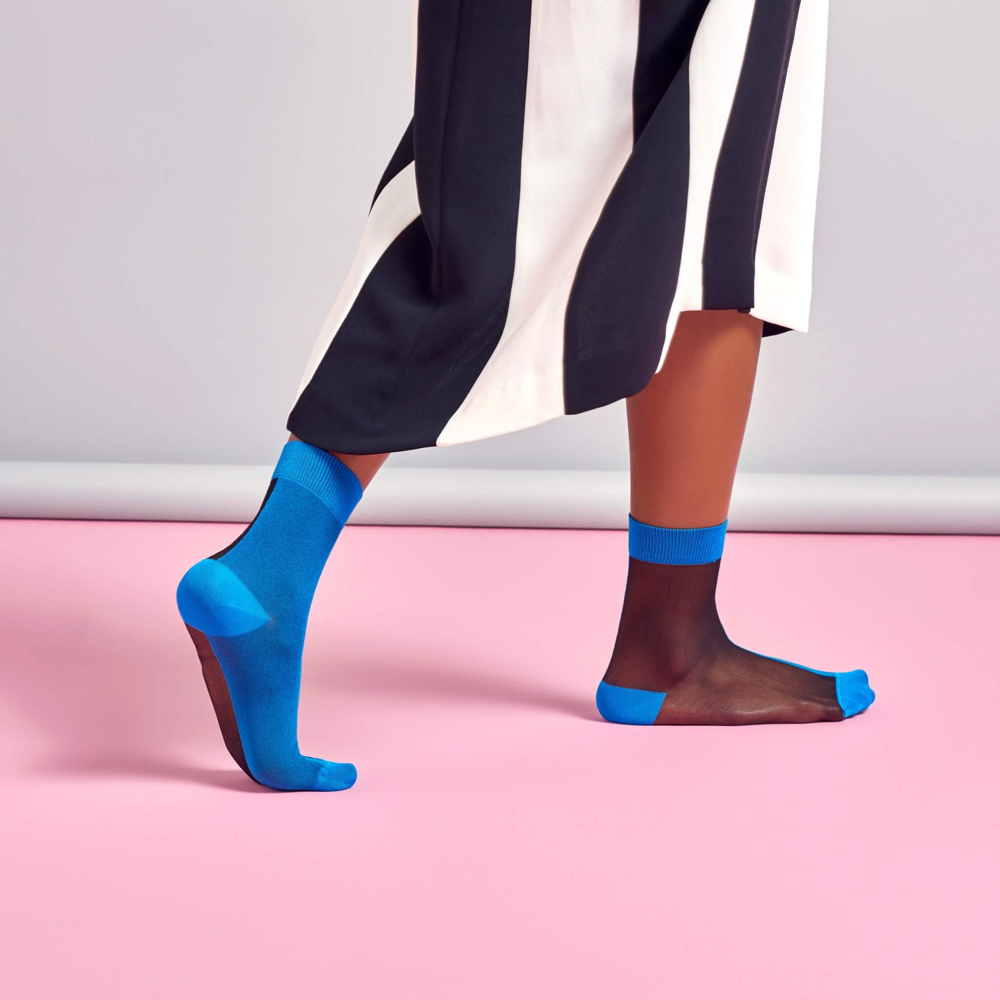 Women's Black and Blue Hysteria Socks by Happy Socks Filippa