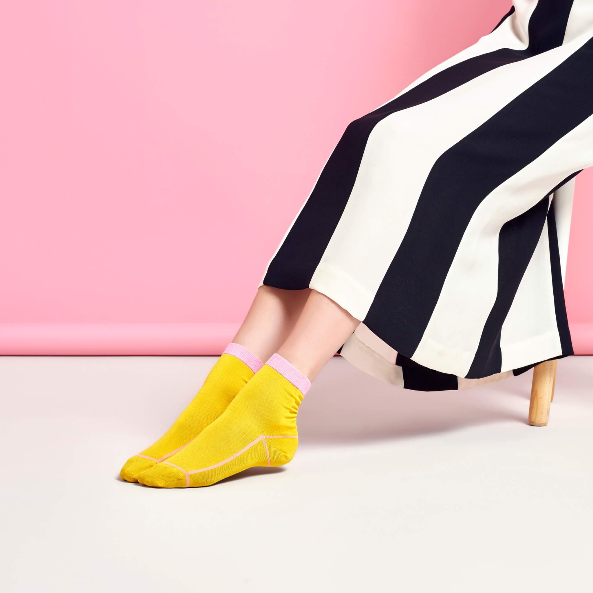 Damskie żółte skarpetki Hysteria by Happy Socks Lily