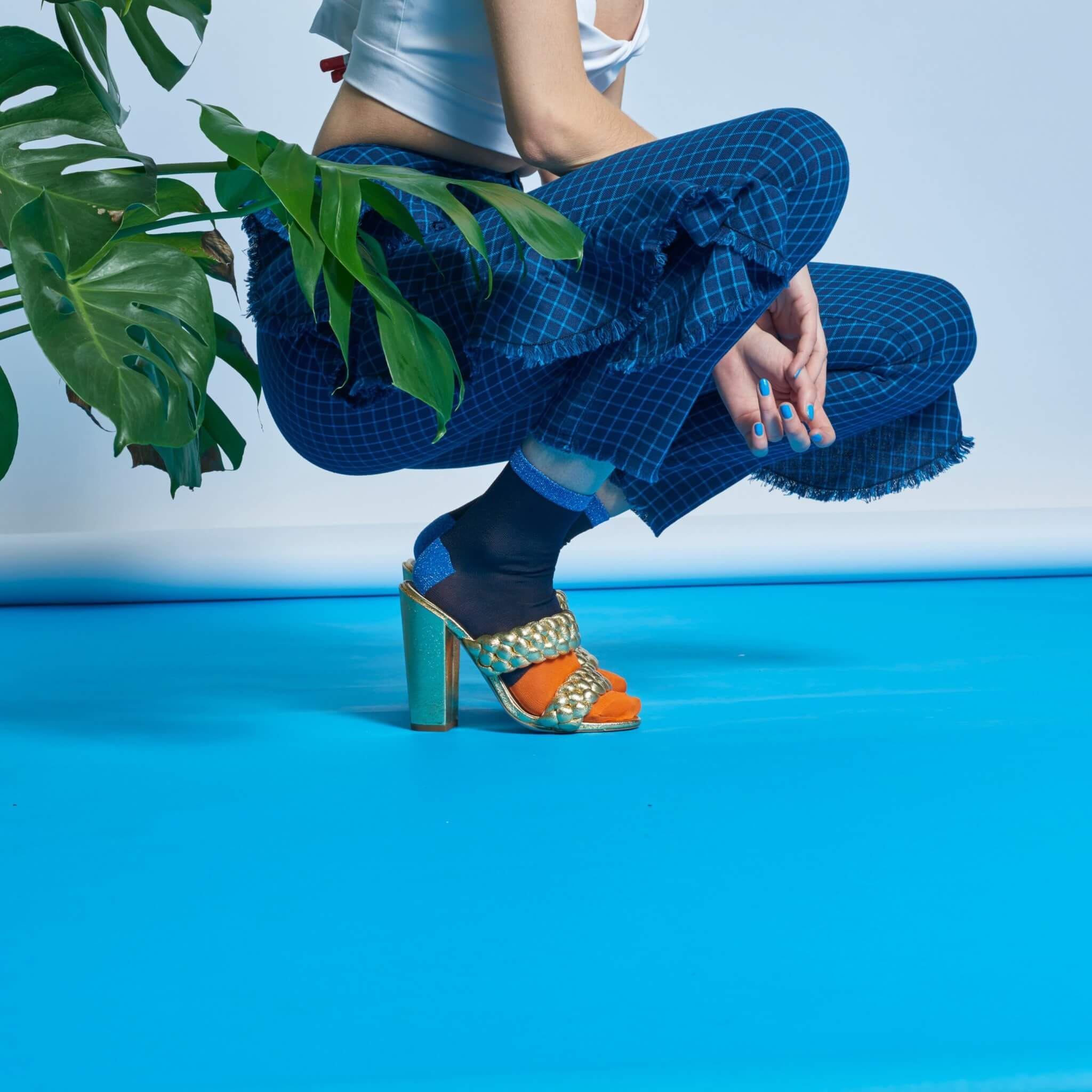 Women's Dark Blue Hysteria Socks by Happy Socks Liza