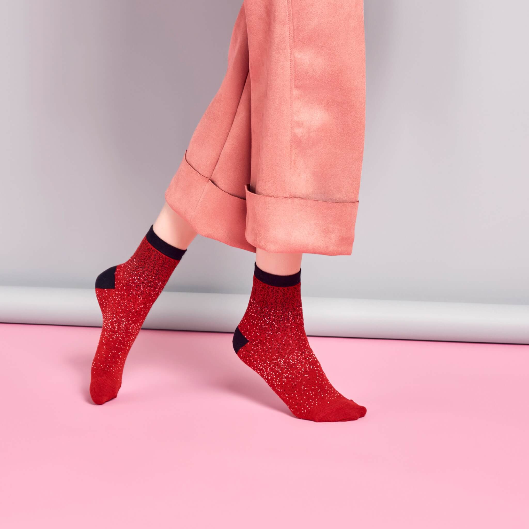 Damskie czerwone skarpety Hysteria by Happy Socks Poppy