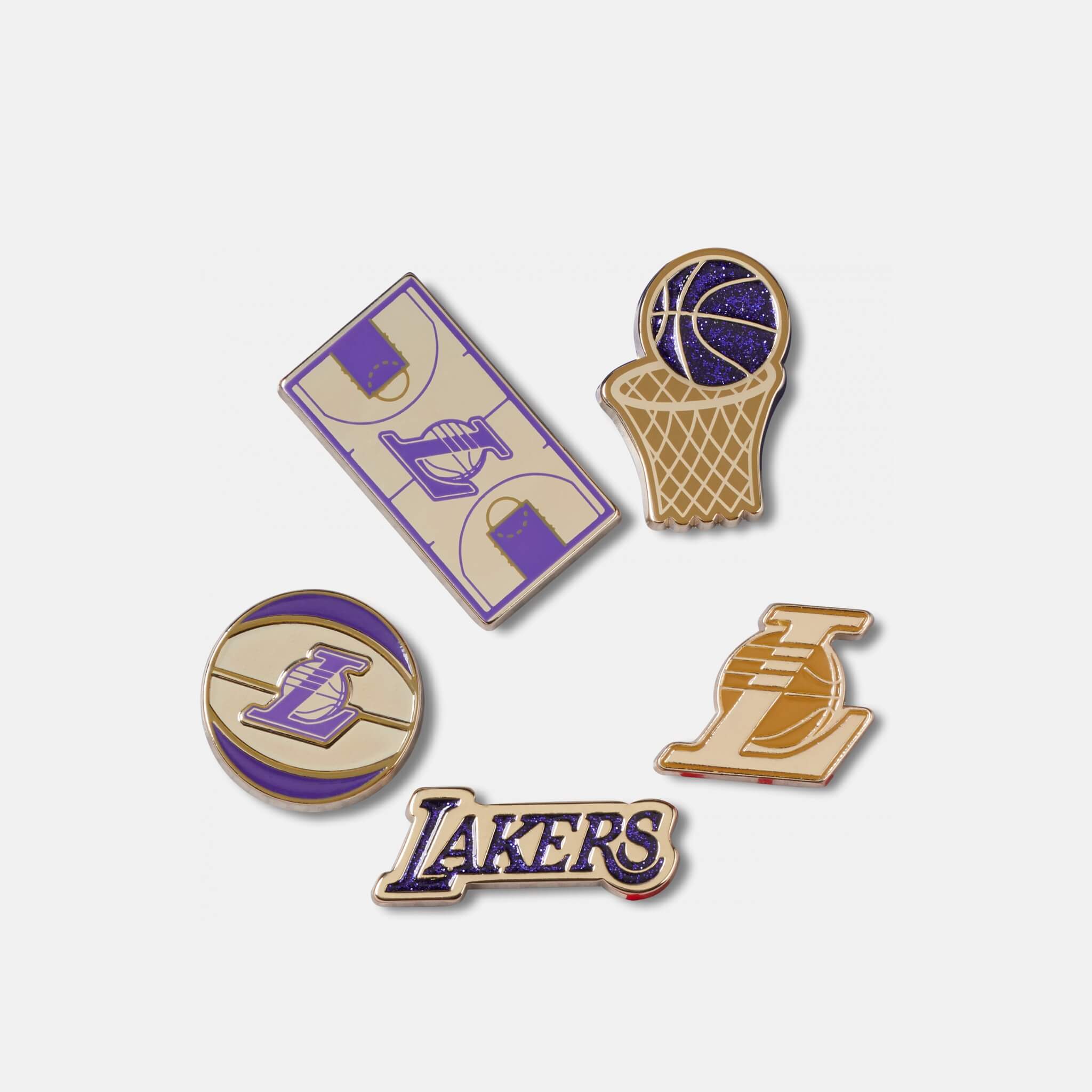 Jibbitz Pin – NBA LA Lakers Elevated 5-Pack