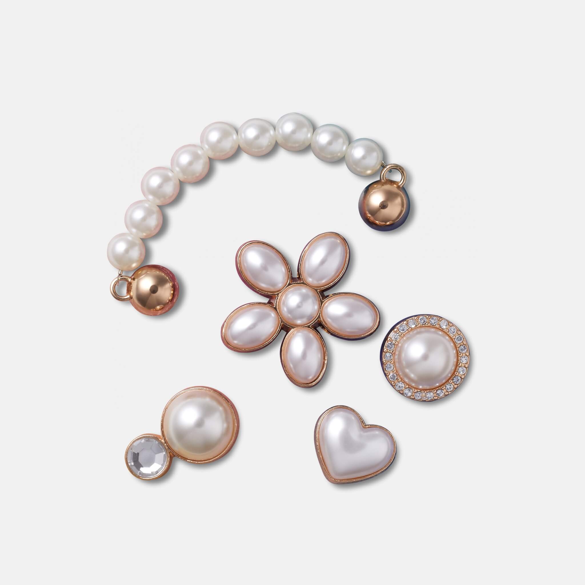 Przypinka Jibbitz – Dainty Pearl Jewelry 5-Pack