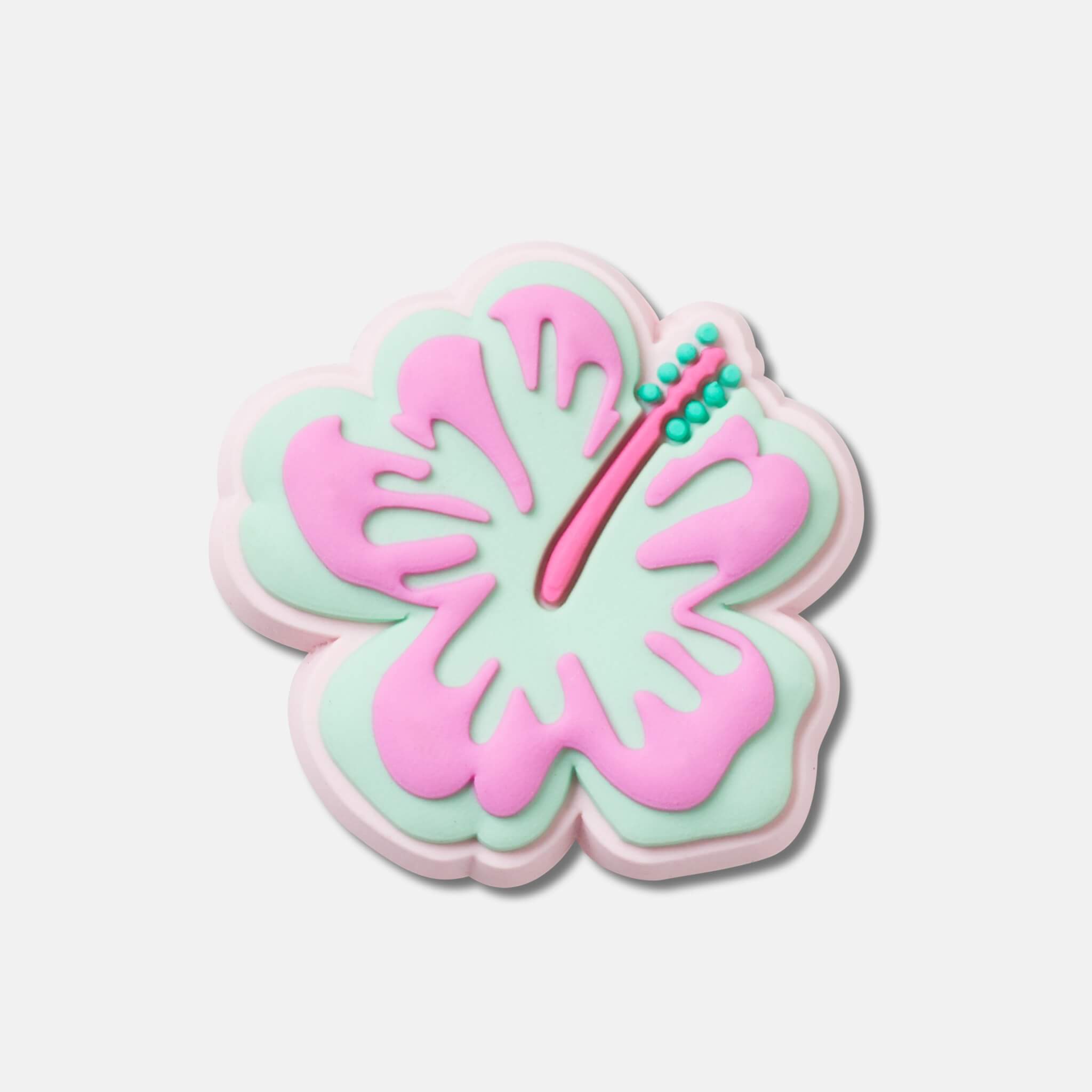 Przypinka Jibbitz – Turquoise and Pink Hibiscus